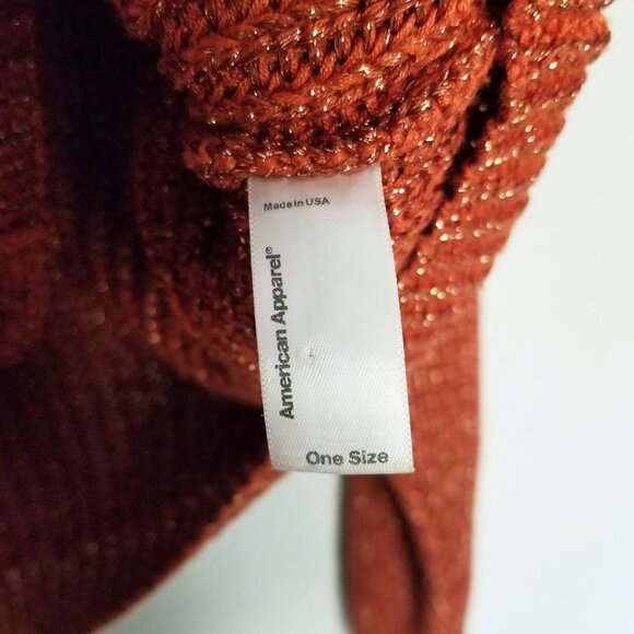 American Apparel Chunky Knit Metallic Cardigan Crop One Size Bronze Shimmer USA - Picture 9 of 16
